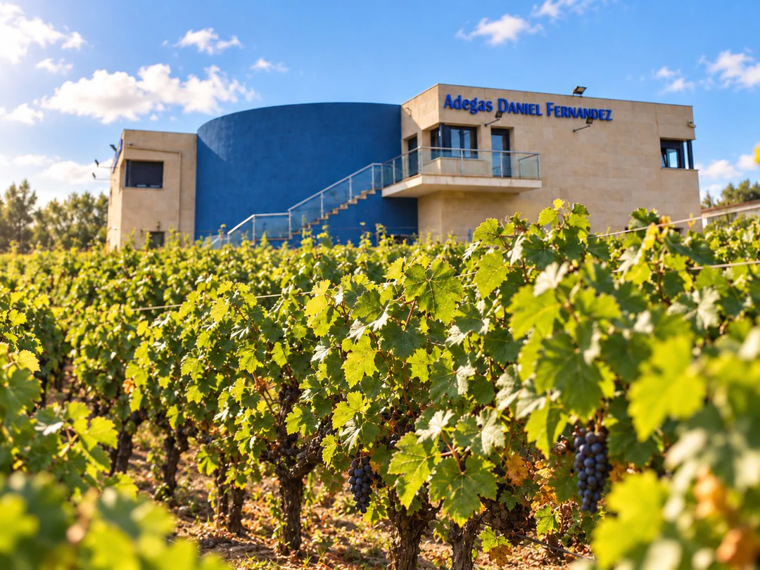 Bodegas Daniel Fernández entre los viñedos de Monterrei